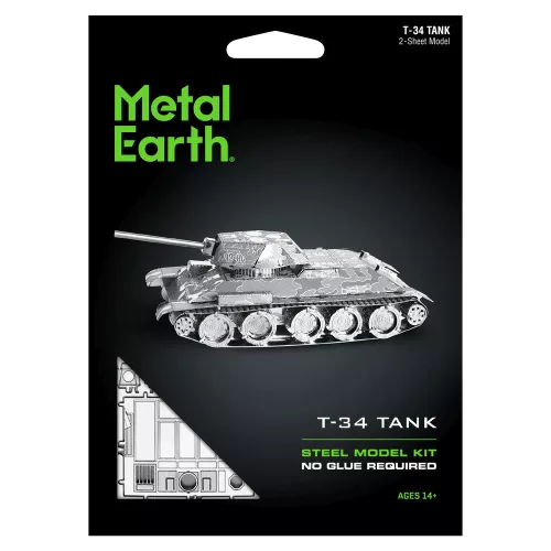 Metal Earth T-34 Tank - lézervágott acél makettező szett