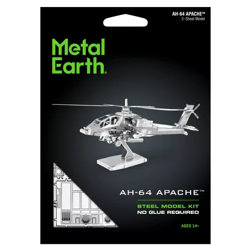 Metal Earth Boeing AH-64 Apache helikopter - lézervágott acél makettező szett