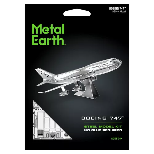 Metal Earth Boeing 747 repülőgép - lézervágott acél makettező szett