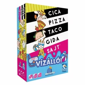 Vízálló cica, pizza, taco, gida, sajt társasjáték