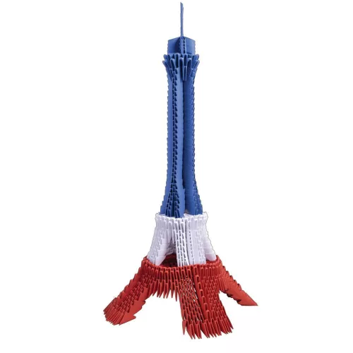 Creagami Art-3D origami készlet, Eiffel torony  ( francia trikolor színekkel)