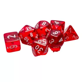   Chessex: Translucent Polyhedral - vörös és fehér dobókocka készlet