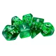 Chessex: Translucent Polyhedral - zöld és fehér dobókocka készlet