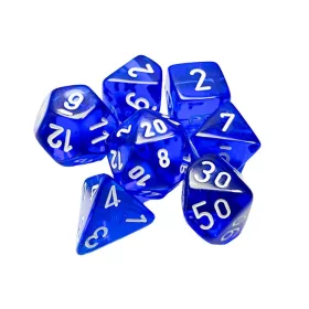   Chessex: Translucent Polyhedral - kék és fehér dobókocka készlet
