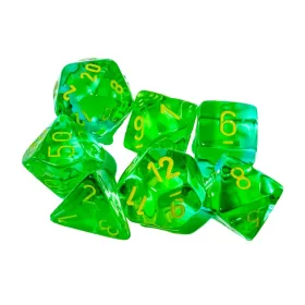   Chessex: Gemini Polyhedral Translucent - kékeszöld és sárga dobókocka készlet