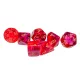 Chessex: Gemini Polyhedral Translucent - vöröseslila és arany dobókocka készlet