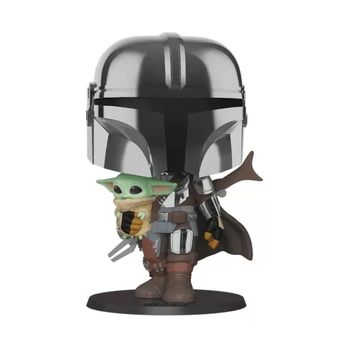 Funko POP! Jumbo: Star Wars - The Mandalorian - Mandalorian (chrome) figura #380