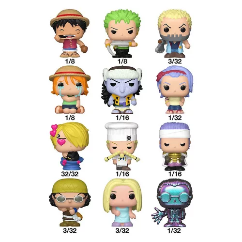Bitty POP! Singles One Piece meglepetés mini figura – 32 db-os PDQ display