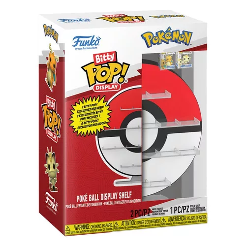 Bitty POP! Poké Labda bemutatópolc – Bitty POP! Dragonite és Meowth figurákkal