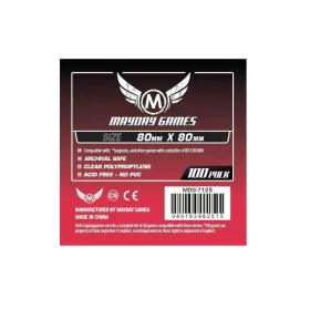  Mayday Games Közepes négyzet kártyavédő 80 x 80 mm (100 db-os csomag)