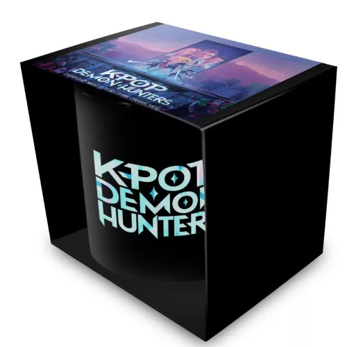 Pyramid K-POP DEMON HUNTERS (K-POP LOGO) fekete bögre