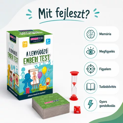 Memorace – A lenyűgöző emberi test | Ismeretterjesztő fejlesztő társasjáték (8+)
