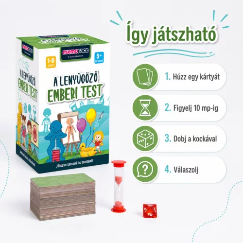 Memorace – A lenyűgöző emberi test | Ismeretterjesztő fejlesztő társasjáték (8+)