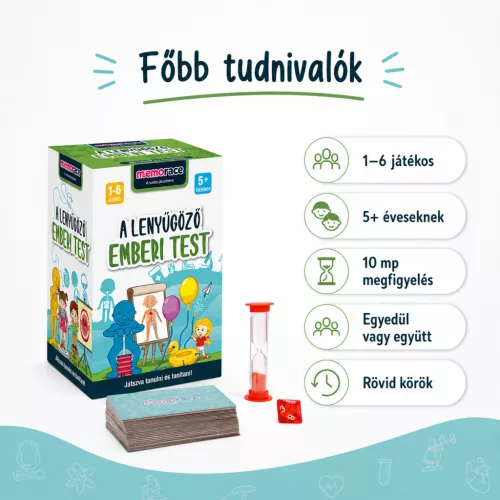 Memorace – A lenyűgöző emberi test | Ismeretterjesztő fejlesztő társasjáték (8+)