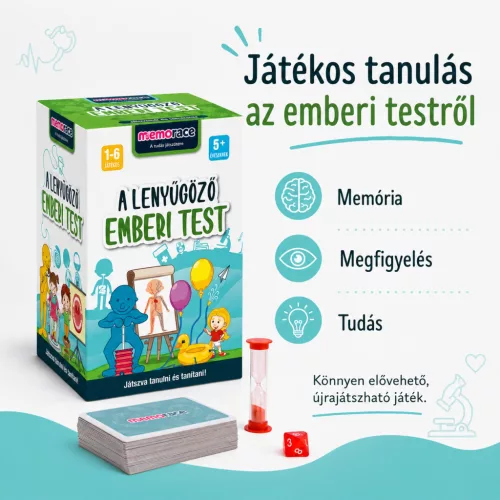 Memorace – A lenyűgöző emberi test | Ismeretterjesztő fejlesztő társasjáték (8+)