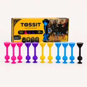   Tossit Family Pack – Pink, Lila, Kék, Sárga | Szilikon Darts Játék 2-4 Főre | 7 Játékmód