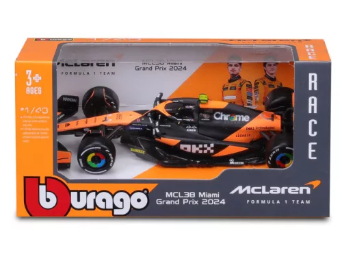 Bburago 1/43 F1 versenyautó - McLaren Racing MCL38 (2024)