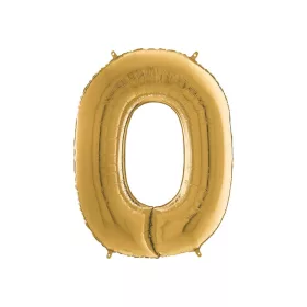Héliumos fólia lufi, 0-as szám, 65 cm, arany