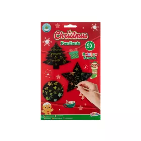   Karácsonyfadísz képkarcoló készlet – 9 db/csomag, kaparó tollal