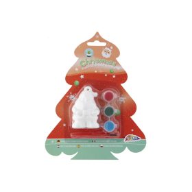   Karácsonyi mikulás figura kifestő – 7 cm, 3 festékkel és ecsettel, Grafix