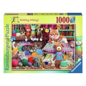   Ravensburger puzzle 1000 db – Kötögetés cicákkal (Knitty Kitty)