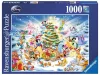 Ravensburger Disney Karácsonyi puzzle – 1000 db-os prémium kirakó, klasszikus mesehősökkel