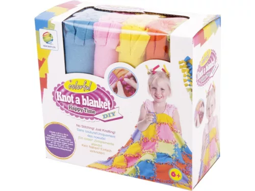 Csináld magad polártakaró – szivárványszínű DIY pléd készítő kreatív szett gyerekeknek (107 x 137 cm)