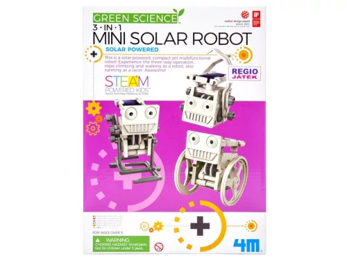 4M Green Science 3 az 1-ben Mini Solar Robot – napelemes STEAM robotépítő készlet