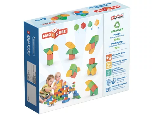 Geomag Magicube Recycled kezdőszett – mágneses építőkocka, 6 db, újrahasznosított műanyagból