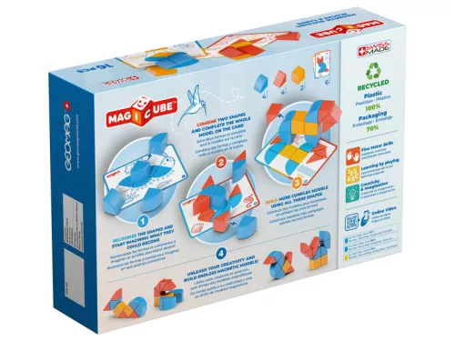 Geomag Magicube Recycled Blocks & Cards – 16 darabos mágneses építőjáték kártyákkal