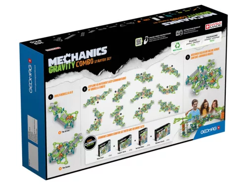 Geomag Mechanics Gravity Combo Starter Set – 153 db újrahasznosított építőjáték, 8+ év