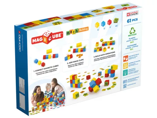 Geomag Magicube Math Building Recycled – mágneses számolójáték 61 db, újrahasznosított műanyagból