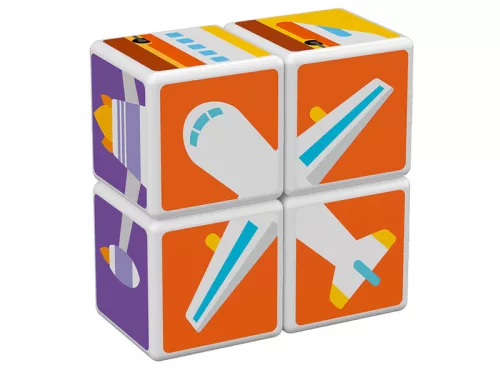Geomag Magicube Printed Közlekedés – 7 db mágneses, mintás építőkocka járművekkel