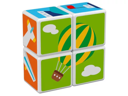Geomag Magicube Printed Közlekedés – 7 db mágneses, mintás építőkocka járművekkel