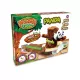 Wooden Dough fa gyurma – panda kreatív készlet, mini fa kunyhóval
