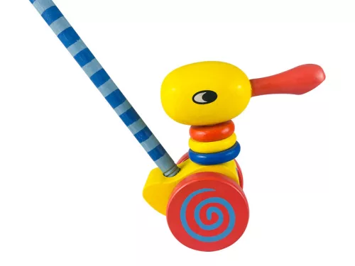 Tologatós fa kacsa játék – színes, guruló kacsás járássegítő