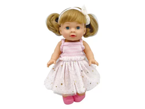Lány baba cumisüveggel 30cm