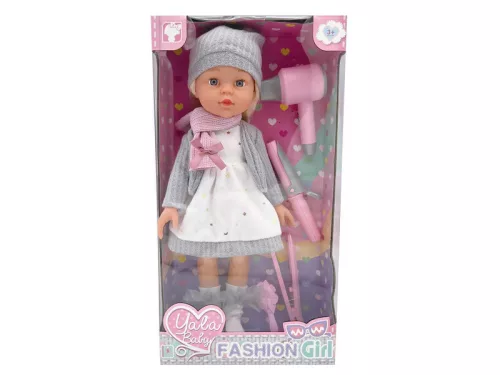 Yala Baby Fashion Girl baba – 43 cm, hajformázó kiegészítőkkel, 3+
