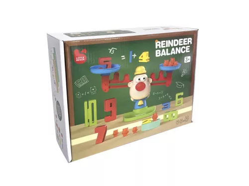 Rénszarvas mérleg-játék magyar feladványokkal – egyensúlyozó matematikai játék gyerekeknek