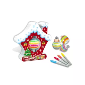   Karácsonyi dísz festő szett – világító, zenélő házikó díszítő készlet, filctollakkal