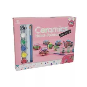   Csináld magad! Festhető porcelán teáskészlet (15 db) – kreatív festős játékszett gyerekeknek