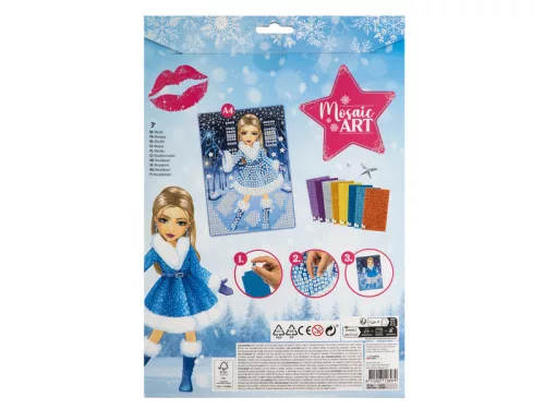 Mozaik kép készítő készlet, A4 méretű téli divat poszterrel – 2 féle Besties lány minta