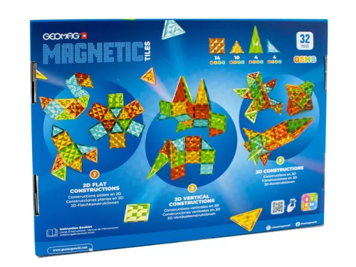 Geomag Magnetic Tiles Gems 32 Rocket – színes mágneses építőjáték rakéta
