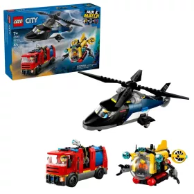   LEGO City Great Vehicles 60462 Helikopter, tûzoltóautó és tengeralattjáró egy csomagban