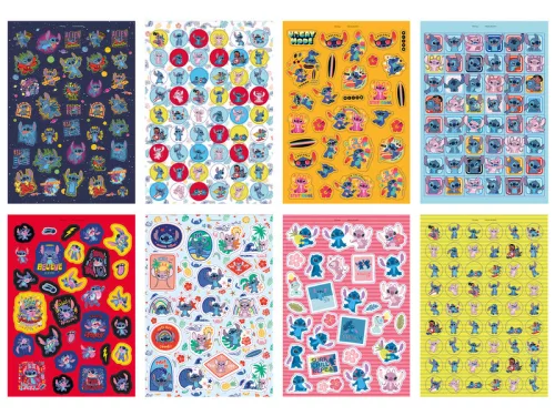 Csillogó matrica könyv, A5, 8 lap - Stitch