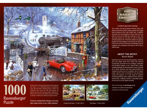 Puzzle 1000 db – Vonatállomás (Ravensburger, The Railway Crossing)