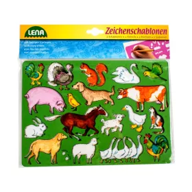 LENA: Háziállatok rajzolósablon – 2 darabos készlet