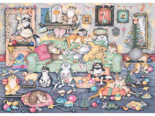 Őrült macskák Karácsonya – 1000 db Ravensburger karácsonyi puzzle