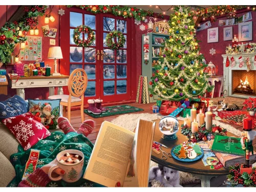 Ravensburger Puzzle 500 db – Pihentető karácsony, prémium ünnepi puzzle (12–99 év)