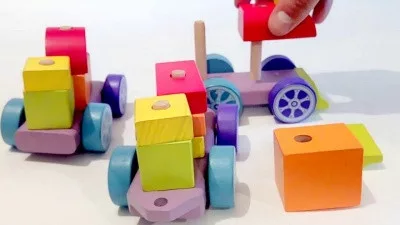 Cubika Fa vonat 15 darabos készlet